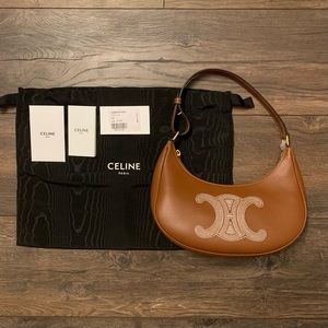 ❌SOLD❌ Celine Medium Ava Bag in Smooth Calfskin with Triomphe Embroidery Tan